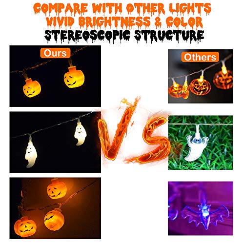 HueLiv-Halloween-Decorations-20FT-60-LED-Orange-Pumpkin-String-Lights-White-Ghost-Holiday-Lights-for-Battery-Operated-for-Indoor-Outdoor-Decor-Patio-Garden-Gate-Yard-Great-Gift-for-Halloween