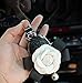 Follicomfy Camellia Pearl Flower Car Key Chain Bag Bowknot Car Smart Keyring Wallet and Auto Remote Key Fob,White Flower