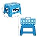 Heim & Elda Folding Step Stool, Super Strong Plastic 9 Inch Step Stool for Kids and Adults with Handles, Blue