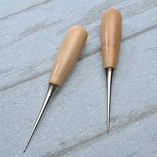 Leather Repair Round Solid Tool Sustainable Home Use Sharp Edge Lightweight and Portable Wood Handle Scratch Awl Tool Pin Punching - Thumbnail 7