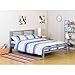 Bed Metal Frame for Kids Bedroom, Teenager and Dorm - (Full, Silver)