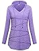 MISS FORTUNE Women's V Neck Wicking Active Wear Running Hoodie Shirt for Cooler Days
