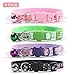 CHUKCHI 4 Pcs Cat Collars Safety Quick Release with Bell-Adjustable Cat Collar with Small Floral Colorful Patterned Soft Strong Nylon Strip for Cat, Pup, Kitty
