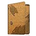 Famavala RFID Blocking Passport Holder Case Cover Wallet, MapBrown