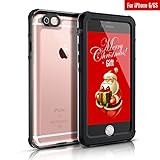 Waterproof Case for iPhone 6/6S [4.7-Inch] - FITFORT Clear IP68 Certified Waterproof Shockproof Full Sealed Cover for iPhone 6/6S with Touch ID - Black & Crystal