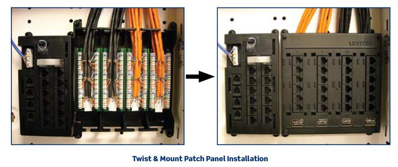 Leviton 476TM-612 Twist and Mount Patch Panel, 12 CAT 6