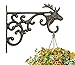 Mkono Hanging Plant Bracket Hook Iron Decorative Plant Hanger for Flower Basket Bird Feeder Wind Chime Lanterns