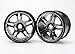 Traxxas E-Maxx Brushless * 4 MAXX TIRES, INSERTS & SS BLACK CHROME 17mm WHEELS *