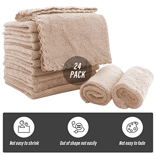 Ultra Soft 24 Pack Baby Washcloths 10x10 Inches Coral Fleece Extra