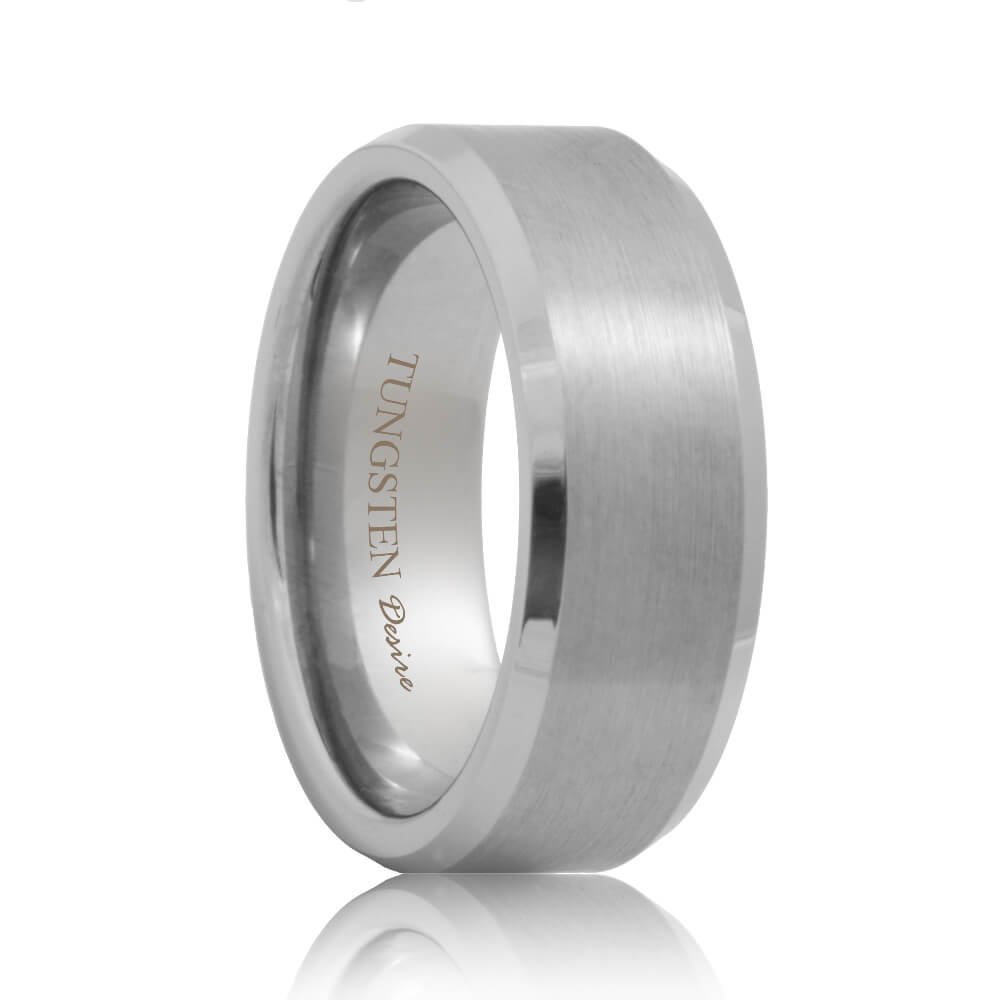 Phoenix Brushed Beveled Durable Tungsten Wedding Ring Jewelry Men