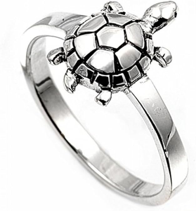925 Sterling Silver Turtle Ring (R 1/2) Amazon.co.uk Jewellery