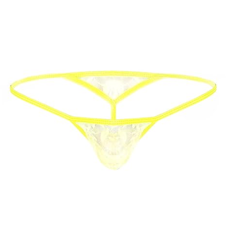 YiZYiF Herren G-String Spitze Unterwäsche Unterhosen Transparent Männer Tanga Mini Slips Strings Sissy Thongs