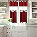 NICETOWN Blackout Valances for Small Window - Pair of Thermal Insulated Eyelet Top Plain Blackout Tier Curtains for Basement (29 Width x 18 Length + 1.2 inches Header, Burgundy)