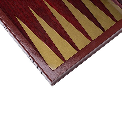 Travel Chess Checkers Backgammon Set with Folding Carrying Case for Beginners (Brown) - Thumbnail 6