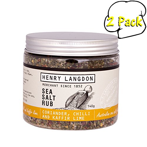 Henry Langdon Sea Salt Rub with Coriander, Chilli, & Kaffir Lime, 4.9 Ounces, 2 Per Case