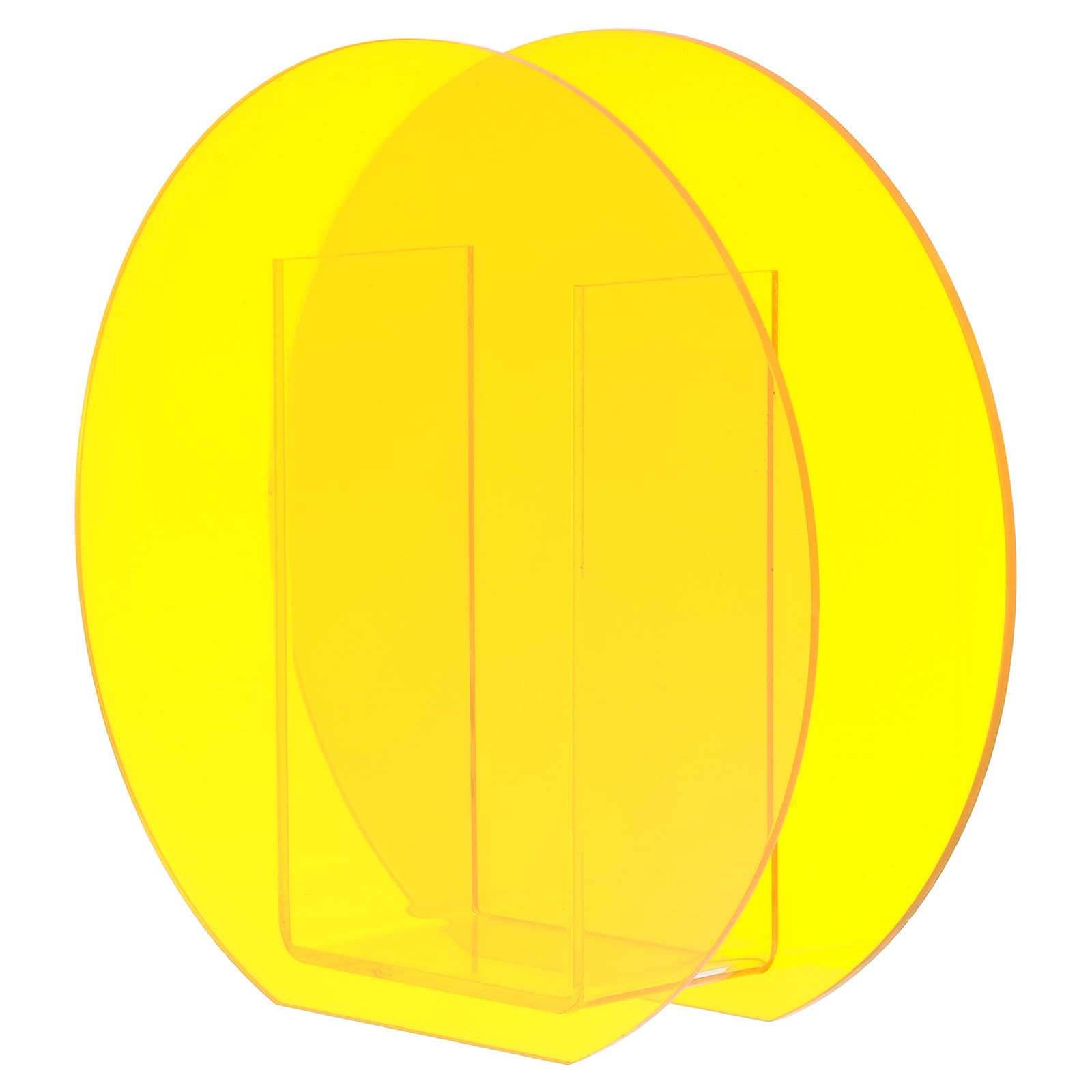 PATIKIL 7x2x7" Acrylic Vase, Acrylic Floral Vase Clear Modern Centerpiece Decorative Vase for Wedding Party Home Decor, Yellow