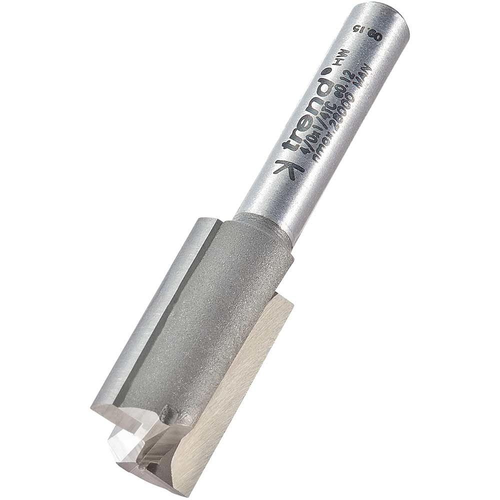 Trend Professional Straight Two Flute Router Cutter, 1/4 Inch Shank, 13mm Cut Diameter and 26mm Cut Length, Tungsten Carbide Tipped, 4/0X1/4TC