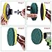 SIQUK 9 Pieces Scrub Pads 5 Inches Drill Power Brush Tile Scrubber Scouring Pads Cleaning Kit including 3 Kinds of Abrasive Buffing Pads Replacement and 1 Pc Hook Attachment for House Cleaning