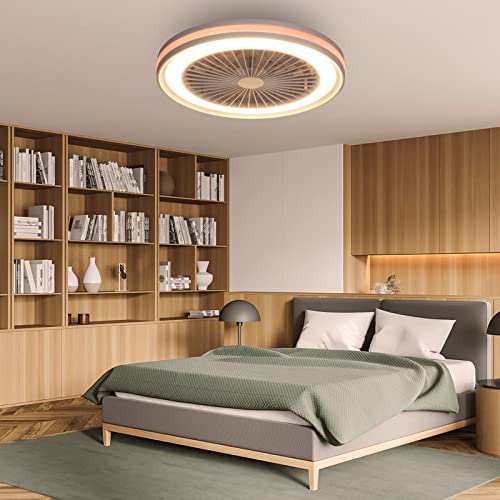 activeallbrite Ceiling fan with lighting, LED 40W, RGB 3000K-6500K, wind speed adjustable by remote control, suitable for room from 10 to 13 m2 (kitchen, living room, bedroom), Ø47 cm