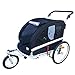 MB Large Pet Dog Stroller and Bike Bicycle Trailer with Suspension/Shocks (Black)