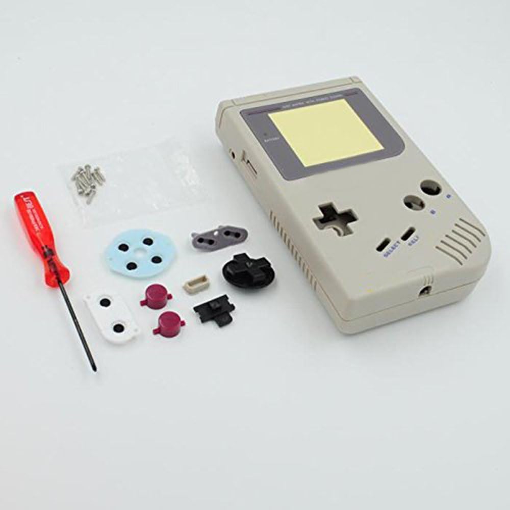 Ambertown Replacement Full Housing Shell Case Cover for Gameboy Classic 1989 GB DMG Console Repair Part (Gray)