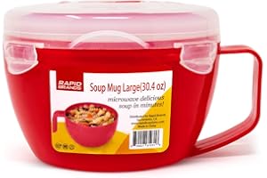 RAPID BRANDS Rapid Soup Mug | Microwaveable Soup & Noodle Cooker | Enjoy Hot Soups Anytime | Ideal for Dorm, Small Kitchen, or Office | Dishwasher-Safe, Microwaveable, & BPA-Free
