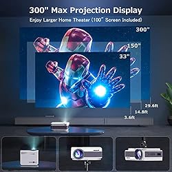 Projector with WiFi and Bluetooth, FUDONI 5G WiFi