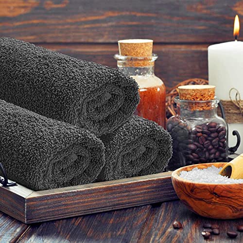 Sweet Needle 4 Pack Large Bath Sheets (70x140cm) - 100% Luxury Cotton, Ultra Soft, Hotel Quality, Highly Absorbent for Bathroom, Shower, Beach and Daily Use (Charcoal)
