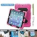 ipad mini case,Aceguarder Apple Ipad Mini 1&2&3 Case Waterproof Rainproof Shockproof Kids Proof Case for Ipad Mini 2 Mini 1&2(gifts Outdoor Carabiner + Whistle + Handwritten Touch Pen) (PINK-BLACK)