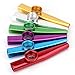 Foraineam 24-Pack Metal Kazoos with 24 Pcs Kazoo Flute Diaphragms 6 Colors Musical Instruments, A Good Companion for Ukulele, Violin, Guitar, Piano Keyboard
