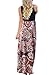 OURS Womens Summer Contrast Sleeveless Tank Top Floral Print Maxi Dress (As Pattern1, M)