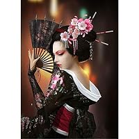certainPL Full Drill 5D Diamond Painting by Number Kit, DIY Rhinestone Embroidery Pictures Canvas Cross Stitch Supply Arts Craft for Adults Wall Decor - Geisha Girl,12"x16"