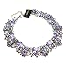 Jerollin Vintage Gold Tone Chain Multi-Color Glass Crystal Charm Choker Statement Collar Necklace