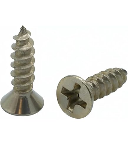 Nickel Plated Flat Head Screws - #6 X 5/8" Phillips Drive For Cabinet Hinges & Drawer Slides