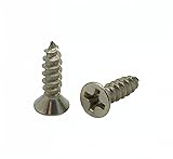 BCP Fasteners 100 Qty #6 x 1/2" Flat Head 304