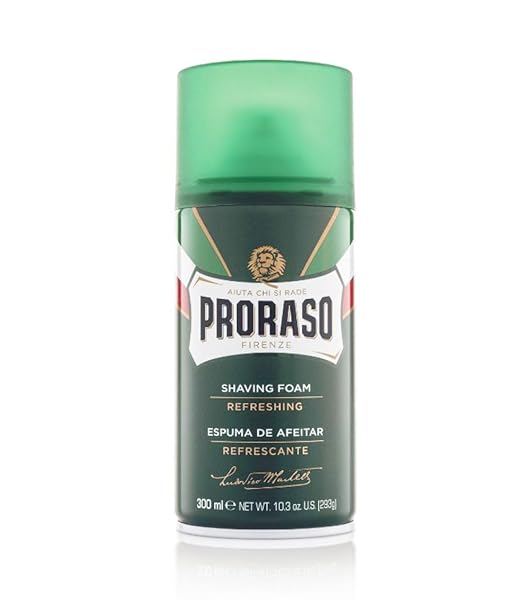 PRORASO SHAVING FOAM, REFRESHING AND TONING, 10.3 OZ