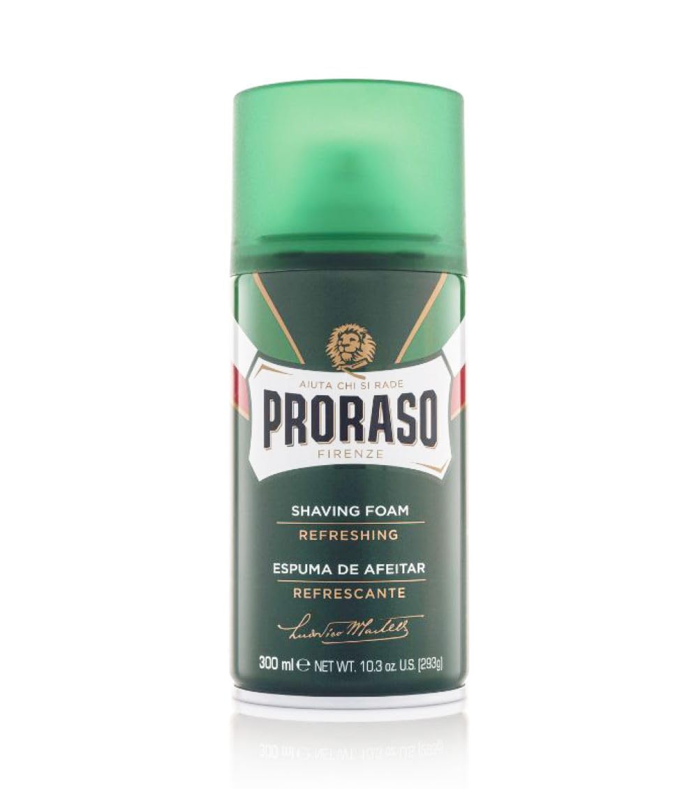 Proraso Shaving Foam, 300ml, Refreshing and Toning Shaving Foam with Eucalyptus Oil and Menthol, Made in Italy, Green