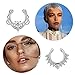 FIBO STEEL 12-16 Pcs Stainless Steel Fake Nose Hoop Ring Septum Clip On Nose Ring Body Piercing Jewelry