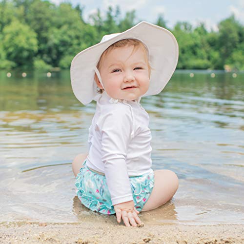 i play. Baby Brim Sun Protection Hat, White, 0-6 Months