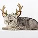 Bascolor Pet Costume Antlers Headbands with Ears Adjustable Flexible for Dogs Cats Various Size Halloween Christmas Festival Pets Costumes (L)