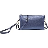 JEN & CO. Riley Vegan Leather Crossbody Bag for Women, Sodalite - Small Clutch or Purse, Wallet Bags, Wristlet & Strap
