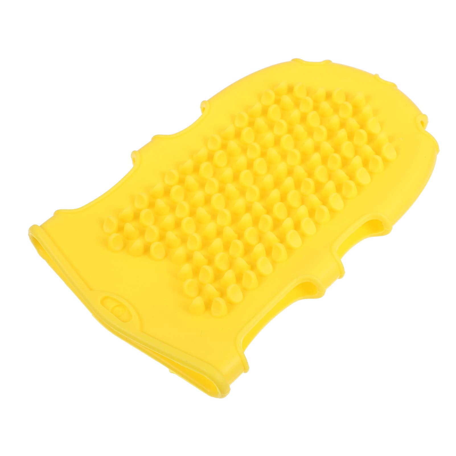 Lurrose Soft Silicone Shower Brush Massage Brush Mitt Bath Exfoliating Skin Massage Scrubber Dry Skin Brushing Glove Loofah Yellow