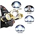 Brightest and Best 6000 Lumen Bright Headlamp Flashlight , IMPROVED LED with Rechargeable Batteries for Reading Outdoor Running Camping Fishing Walking - Waterproof Headlight