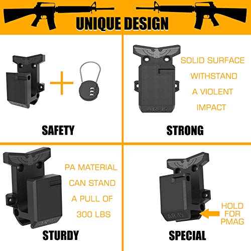 AR15 Wall Mount, Gun Rack with Cable Lock Withstand 300Lbs of Tension
