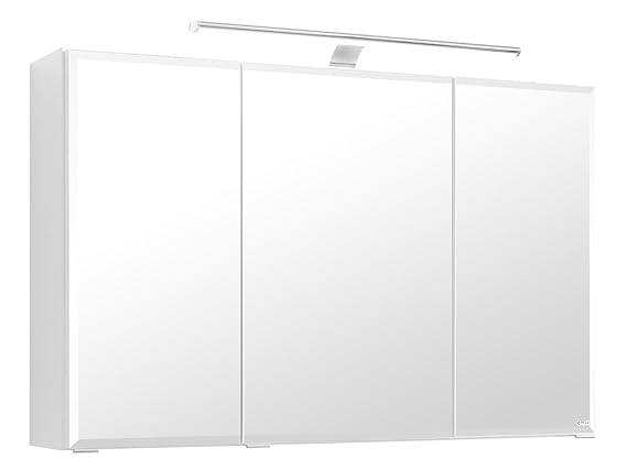 3D-Spiegelschrank Badspiegel Badhängeschrank Spiegel 'Delhi I' (100 cm, weiß)