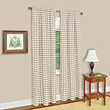 Achim Home Furnishings, Taupe & Ivory Buffalo Check Window Curtain Single Panel, 42