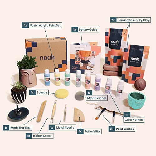 Noah DIY Pottery Kit For Beginners Craft Kit Includes Air Dry Clay