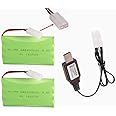 9.6V 2400mAh NiMH Rechargeable AA Battery Packs with Standard Tamiya Connector for RC Car RC Truck Tank Vehicles 2 Pack with 