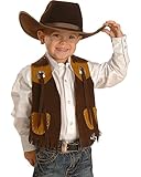 M & F Western Boys' And Faux Suede Cowboy Vest Brown Medium