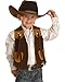 M & F Western Boys' And Faux Suede Cowboy Vest Brown Medium